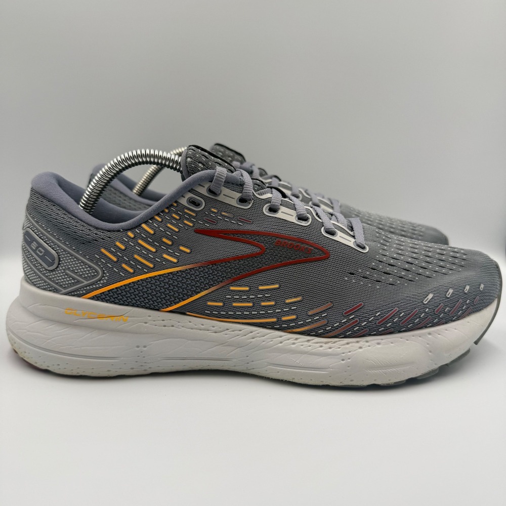 Brooks Glycerin 20 Running Shoes Grey White Men's Size 11 Athletic Sneakers